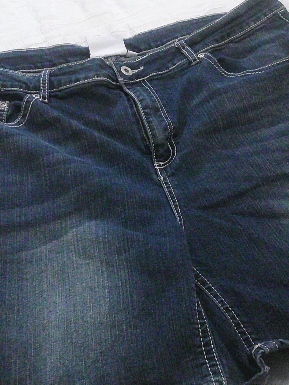 CG I CG Womens Size 22 Blue Embellished Thick Stitch Distressed Rockabilly Short